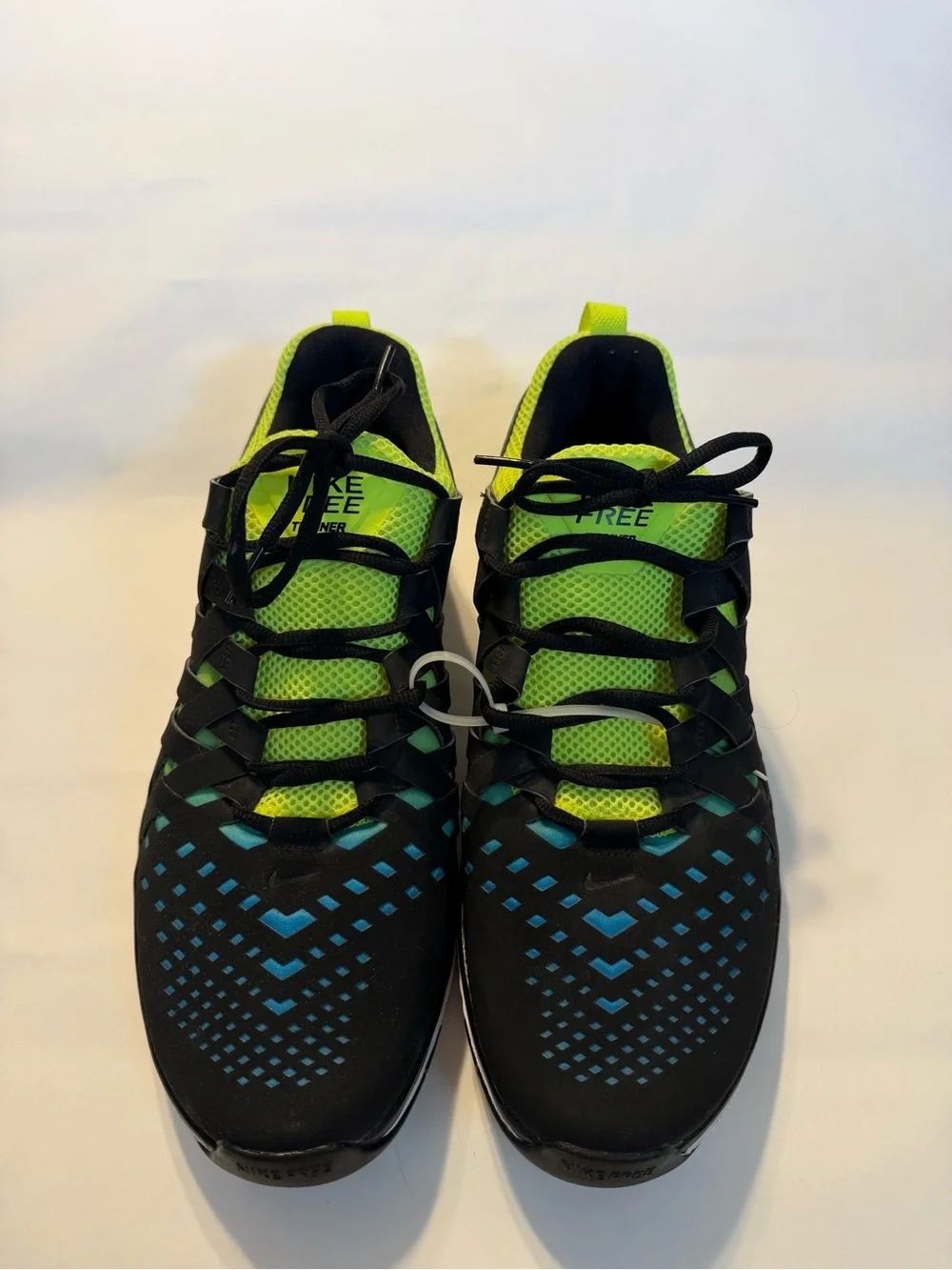 Nike Black Neon Green Blue Training Sneakers - Picture 2 of 6